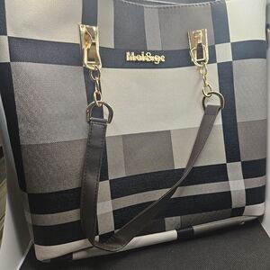 Sage Black and Cream Checkered Women's Bag